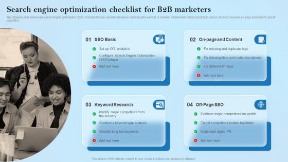 Search Engine Optimization Checklist For B2B Creative Business Marketing Ideas MKT SS V