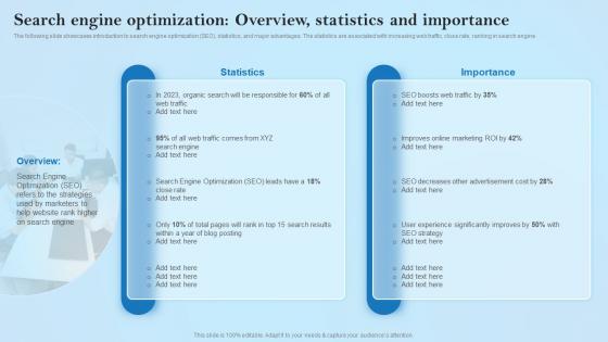 Search Engine Optimization Overview Statistics And Creative Business Marketing Ideas MKT SS V