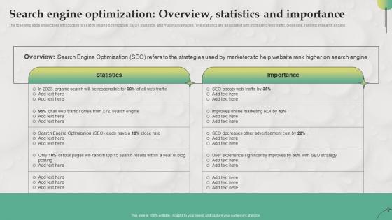 Search Engine Optimization Overview Statistics B2B Marketing Strategies For Service MKT SS V