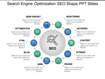 Search engine optimization seo shape ppt slides