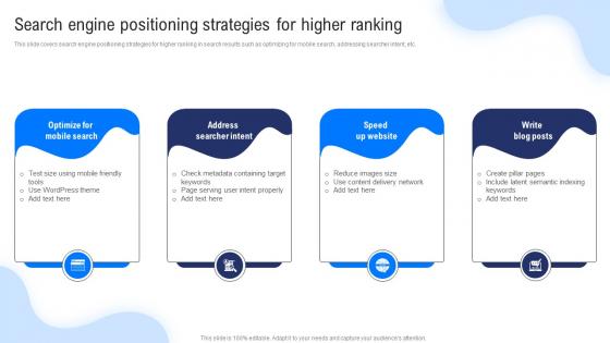 Search Engine Positioning Strategies For Higher Ranking