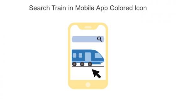 Search Train In Mobile App Colored Icon In Powerpoint Pptx Png And Editable Eps Format