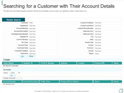 Searching customer account accounts receivable management billing collections