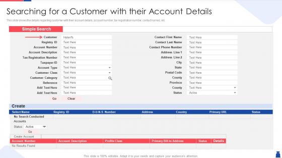 Searching for a customer with their account details methodologies handle accounts receivable