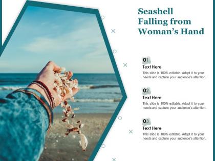 Seashell falling from womans hand