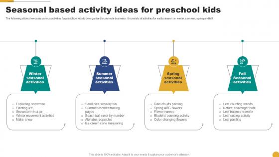 Seasonal Based Activity Ideas For Preschool Kids Kids School Promotion Plan Strategy SS V
