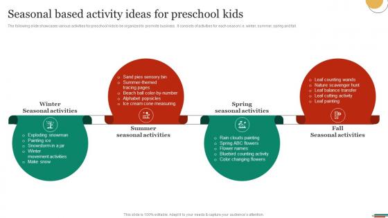 Seasonal Based Activity Ideas For Preschool Kids Marketing Strategies To Promote Strategy SS V