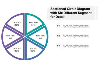Sectioned circle diagram with six different segment for detail