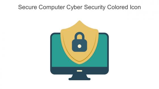Secure Computer Cyber Security Colored Icon In Powerpoint Pptx Png And Editable Eps Format