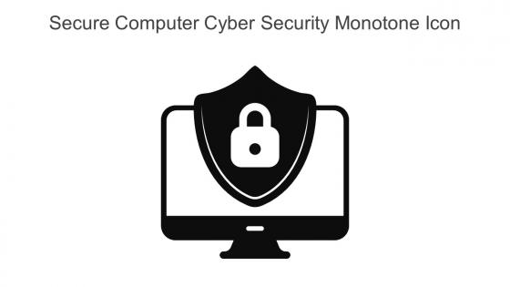 Secure Computer Cyber Security Monotone Icon In Powerpoint Pptx Png And Editable Eps Format