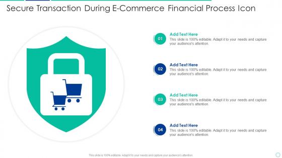 Secure Transaction During E Commerce Financial Process Icon