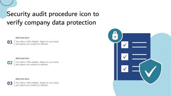 Security Audit Procedure Icon To Verify Company Data Protection