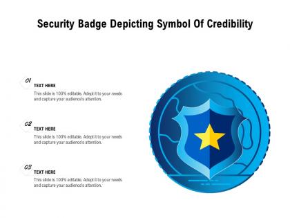 Security badge depicting symbol of credibility