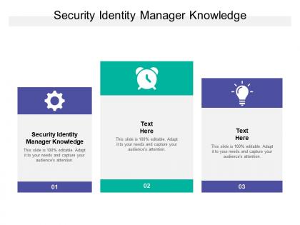 Security identity manager knowledge ppt powerpoint presentation background cpb