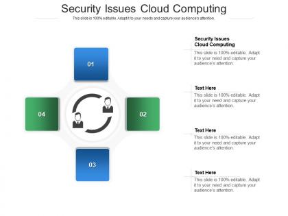 Security issues cloud computing ppt powerpoint presentation icon graphics pictures cpb