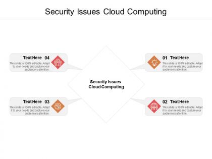 Security issues cloud computing ppt powerpoint presentation model skills cpb