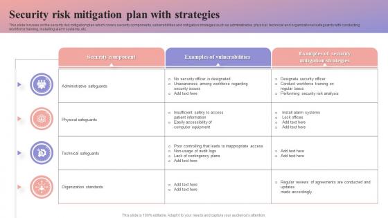 Security Risk Mitigation Plan With Strategies