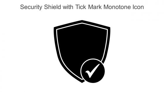 Security Shield With Tick Mark Monotone Icon In Powerpoint Pptx Png And Editable Eps Format