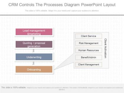 See crm controls the processes diagram powerpoint layout