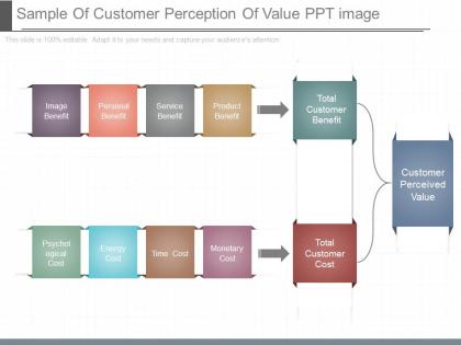 See sample of customer perception of value ppt image