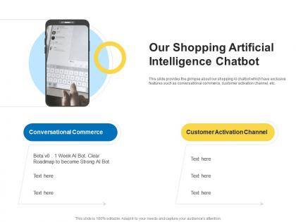 Seed round pitch deck our shopping artificial intelligence chatbot ppt layouts graphics