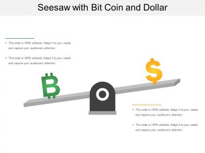 Seesaw with bit coin and dollar