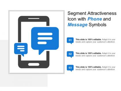 Segment attractiveness icon with phone and message symbols