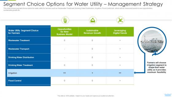 Segment Choice Options For Water Utility Leverage Innovative Solutions Leverage Innovative Solutions