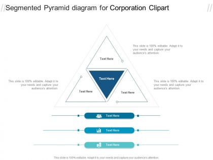 Segmented pyramid diagram for corporation clipart infographic template