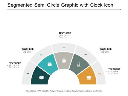 Segmented semi circle graphic with clock icon