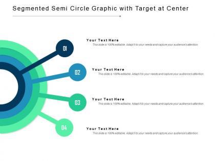 Segmented semi circle graphic with target at center