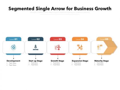 Segmented single arrow for business growth