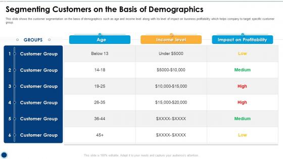 Segmenting Customers On The Basis Of Demographics Initiatives For Customer Attrition