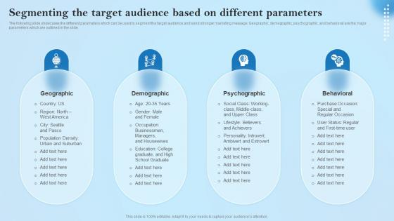 Segmenting The Target Audience Based On Different Creative Business Marketing Ideas MKT SS V