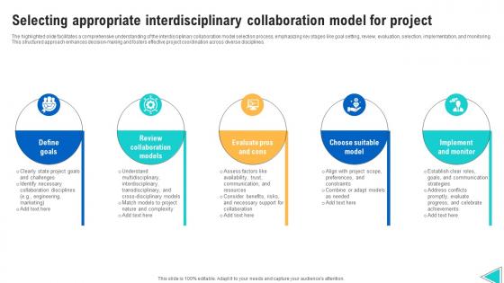 Selecting Appropriate Interdisciplinary Collaboration Model For Project