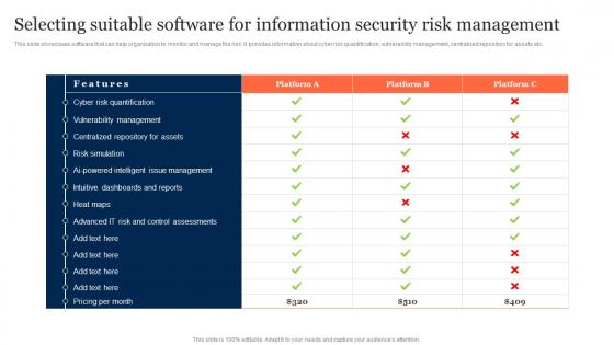 Selecting Suitable Software For Information Security Risk Management