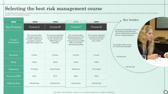 Selecting The Best Risk Management Course Managing Various Risks