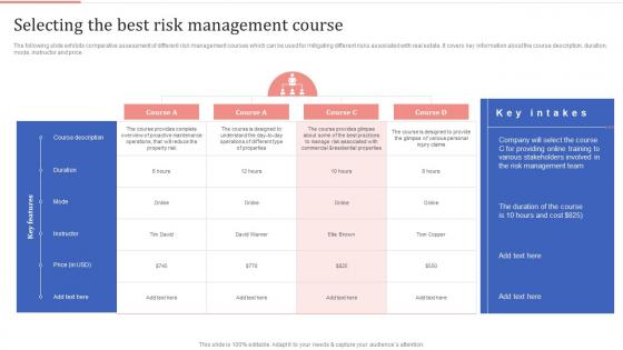 Selecting The Best Risk Management Course Optimizing Process Improvement