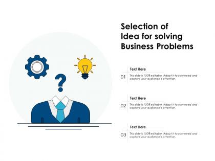 Selection of idea for solving business problems