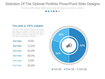Selection of the optimal portfolio powerpoint slide designs