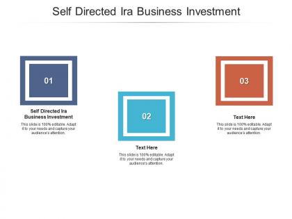 Self directed ira business investment ppt powerpoint presentation styles clipart cpb