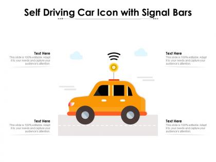Self driving car icon with signal bars
