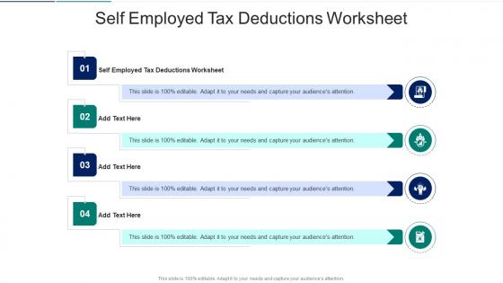Self Employed Tax Deductions Worksheet In Powerpoint And Google Slides Cpb