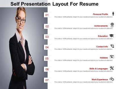 Self presentation layout for resume powerpoint images
