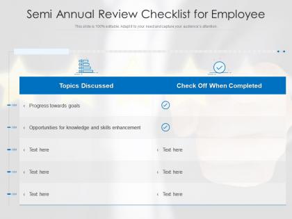 Semi annual review checklist for employee