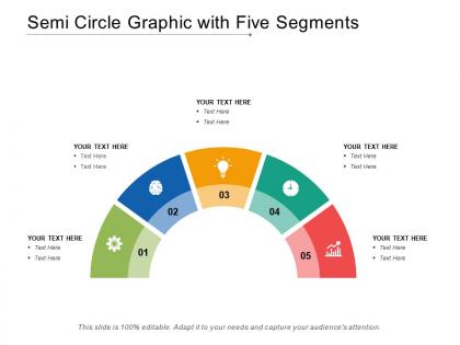 Semi circle graphic with five segments