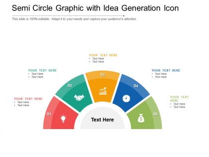 Semi circle graphic with idea generation icon