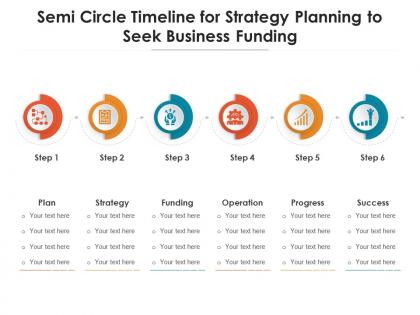 Semi circle timeline for strategy planning to seek business funding