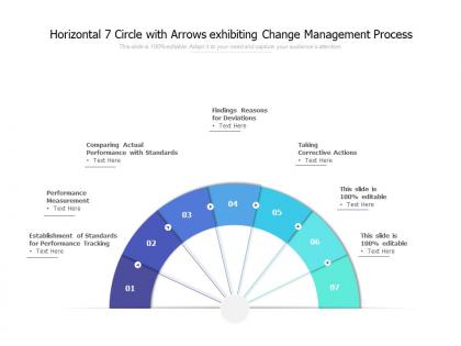 Semi circle with 7 arrows illustrating management control process