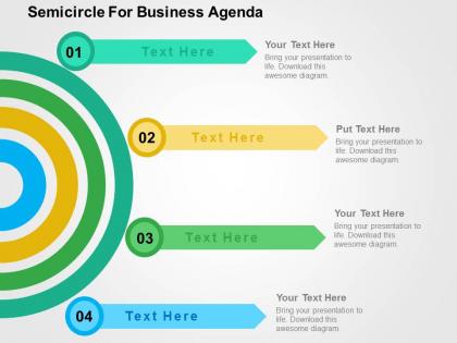 Semicircle for business agenda flat powerpoint design